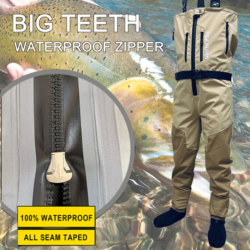 Fishing Pants Waterproof - Fermuarlı ön nefes alabilen sağlam göğüs
