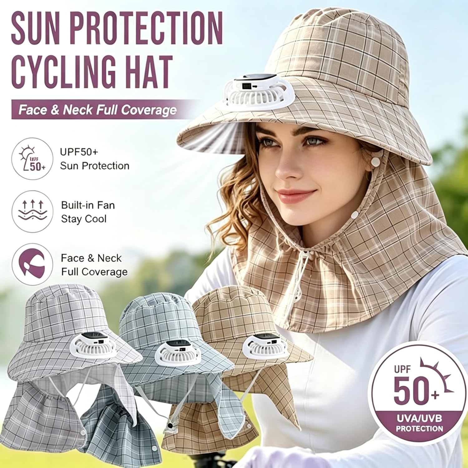 Fishing Hat - 1 Adet Güneş Enerjili Boyun Koruyucu