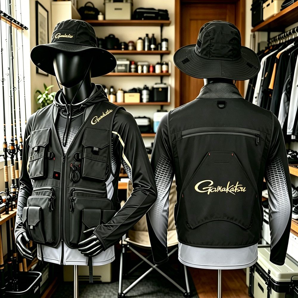Fishing Rain Suit - Gamakatsu Erkekler Çok Cepli Balıkçılık Yeleği