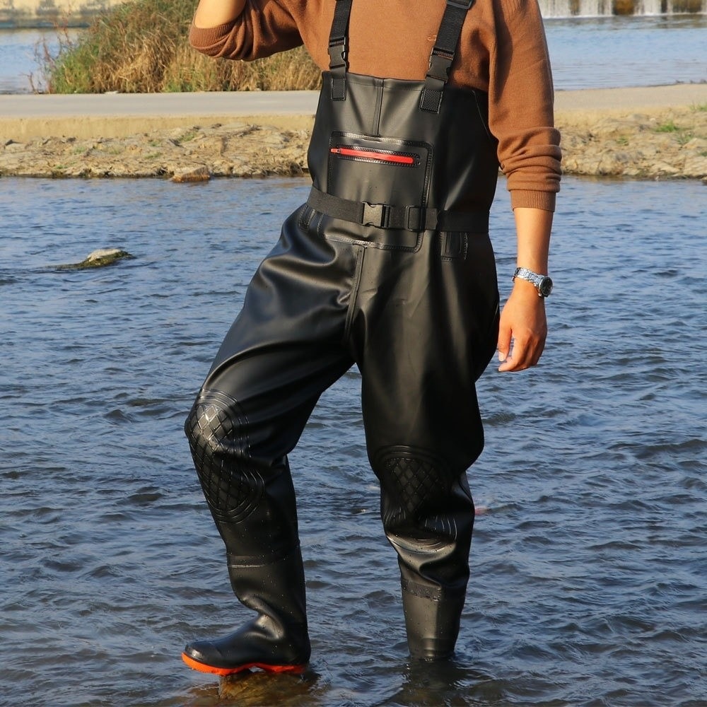 Fishing Pants Waterproof - Kullanışlı PVC Balıkçı Tulumu Çift Dizlikli