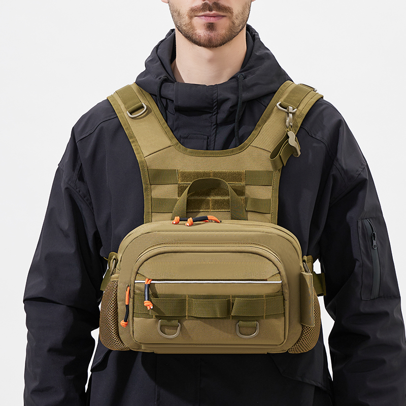 Fishing Vest - Erkekler Göğüs Çantası Taktik Balıkçılık Sırt