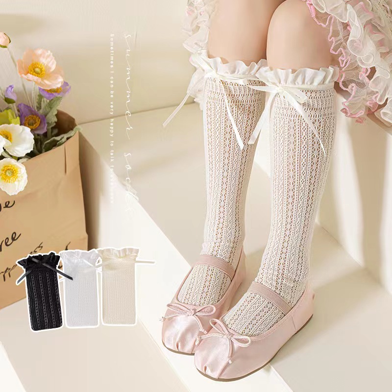 Fishing Socks - Kızlar Uzun Tüp Dantel Çorap Tatlı