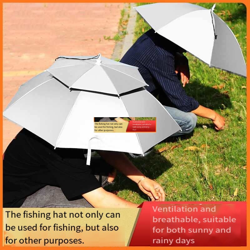 Fishing Hat - Şemsiye şapka Başa takılan çift katmanlı