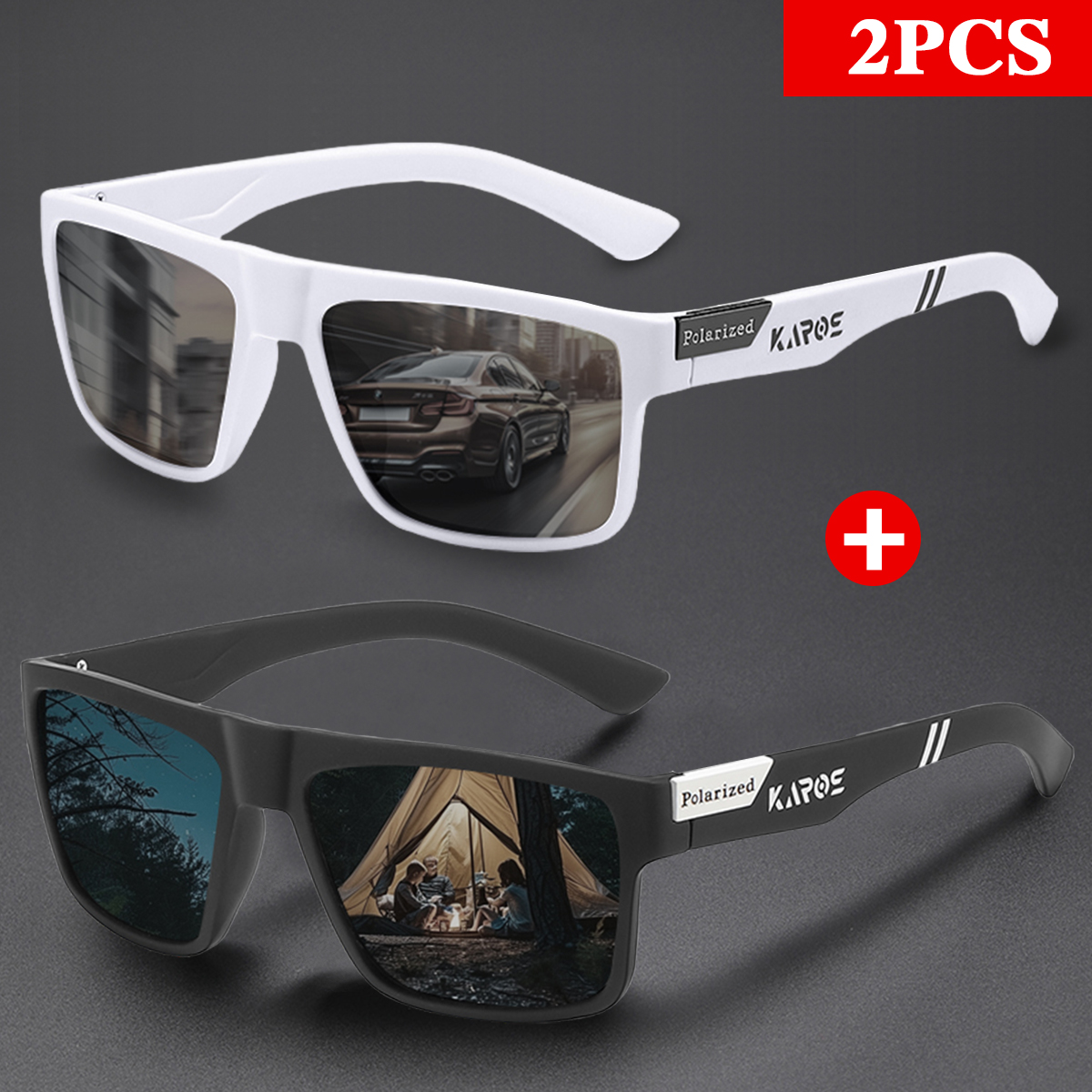 KAROS 2 adet Retro kare polari - Fishing Sunglasses Polarized incelemesi ve fiyatı
