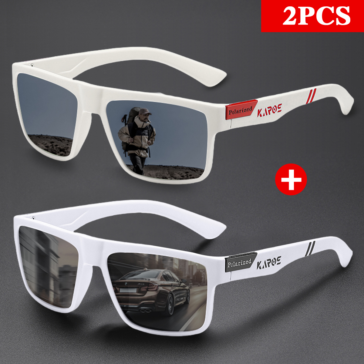 KAROS 2 adet Retro kare polari - Fishing Sunglasses Polarized incelemesi ve fiyatı
