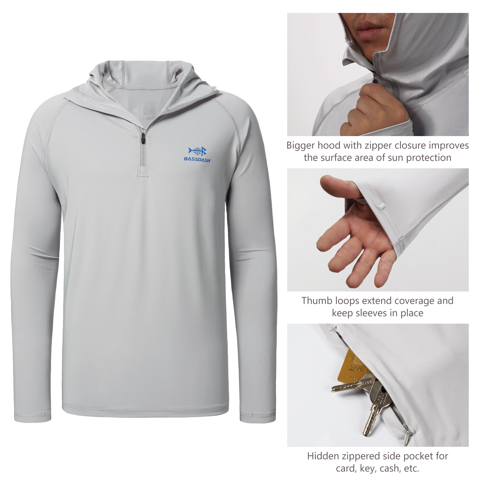 Bassdash Erkek UPF 50+ 1/4 Zip - Fishing Shirt Uv Protection incelemesi ve fiyatı